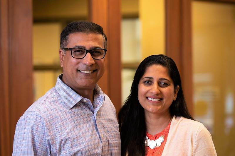 Girish and Shalini Lahoty, owners of FirstLight Home Care of Boston Northwest