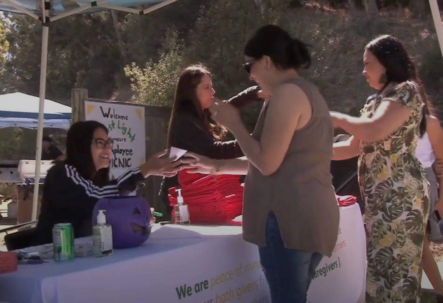 Caregiver Appreciation Day sign-in booth