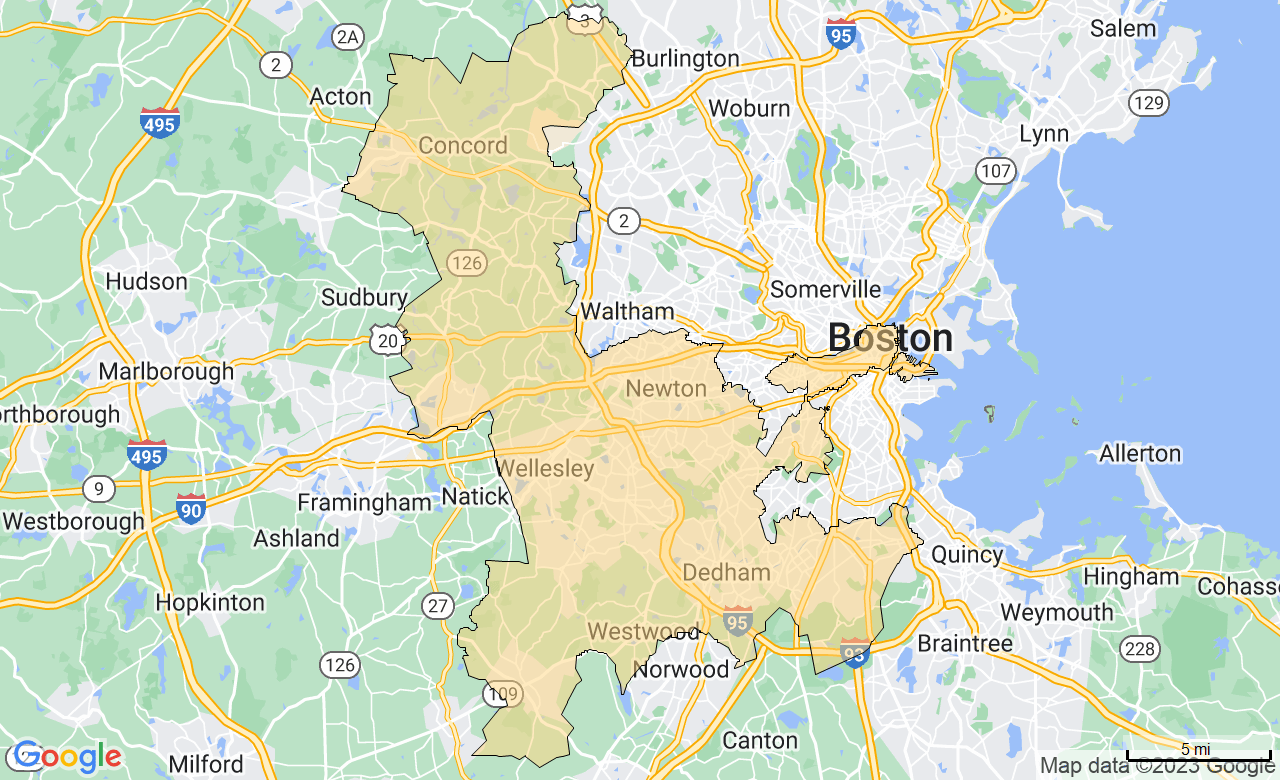 Map of the Boston - Back Bay area