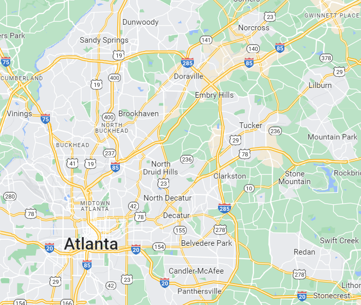 Map of the Metro Atlanta, GA area